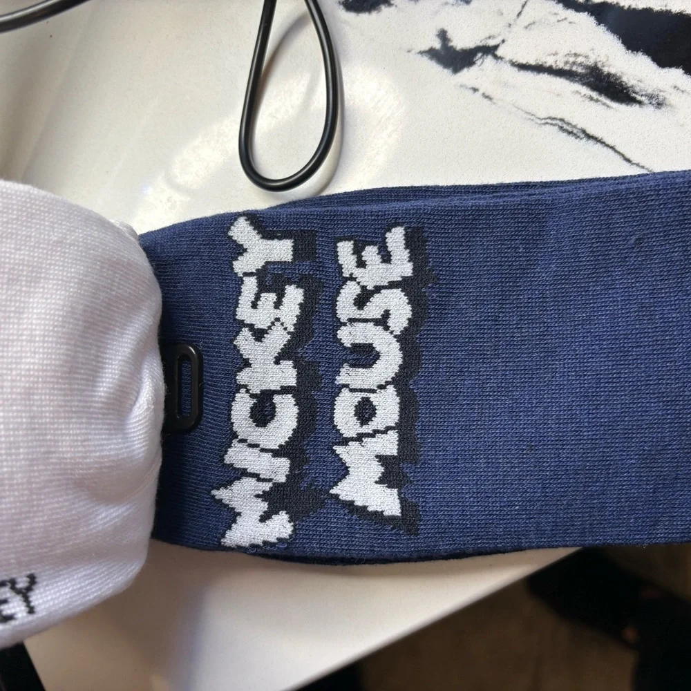 Disney Navy and White Mickey Mouse Knit Crew Socks